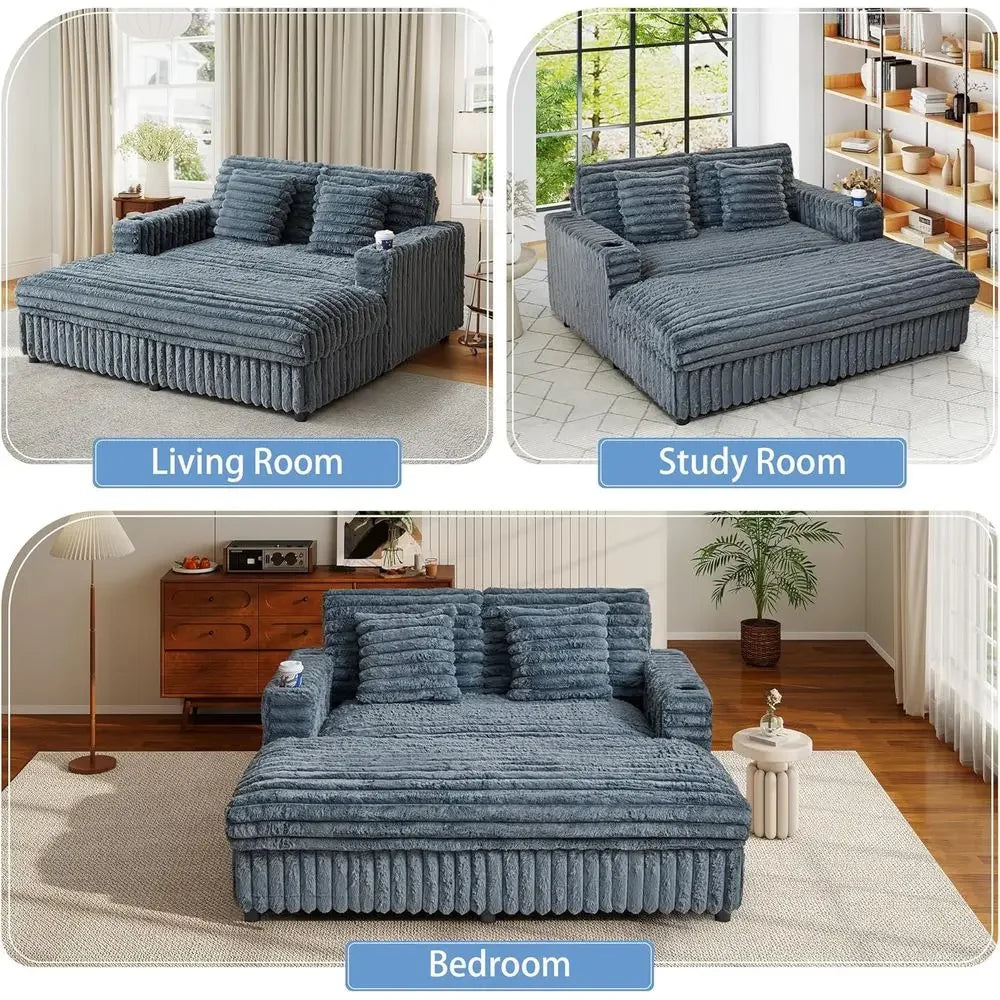 Halcyon Charging Chaise Loveseat