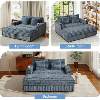 Halcyon Charging Chaise Loveseat