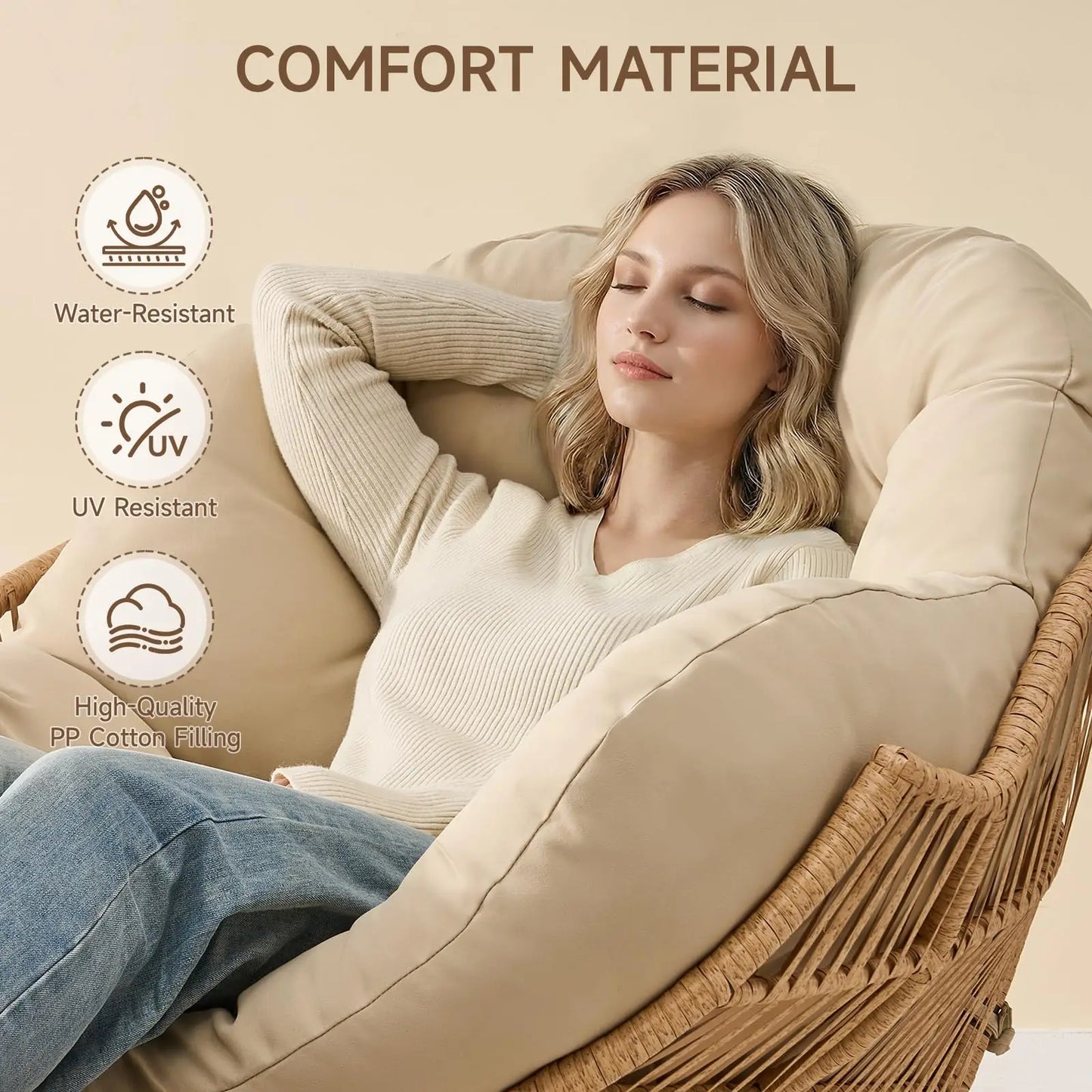 Meridian Rattan Papasan Rocker