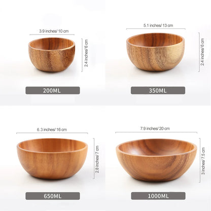 Acacia Wood Bowl, Japanese-Style Serving