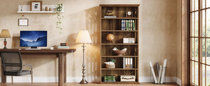 Ashcroft 6-Tier Bookcase with Adjustable Shelves & Storage Cabinet