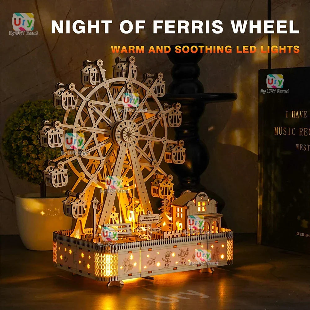 3D Wooden Ferris Wheel Puzzle Kit