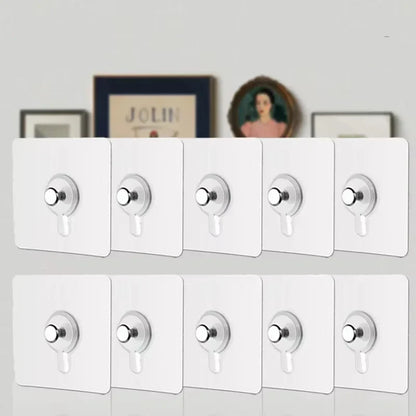 Adhesive Wall Hooks 10-Pack, No-Drill Waterproof