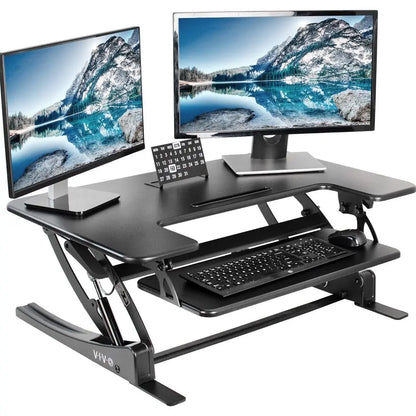 Adjustable Sit-to-Stand Desk Riser with Keyboard Tray