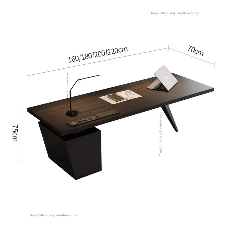 Milano Italian Minimalist Solid Wood Office Desk