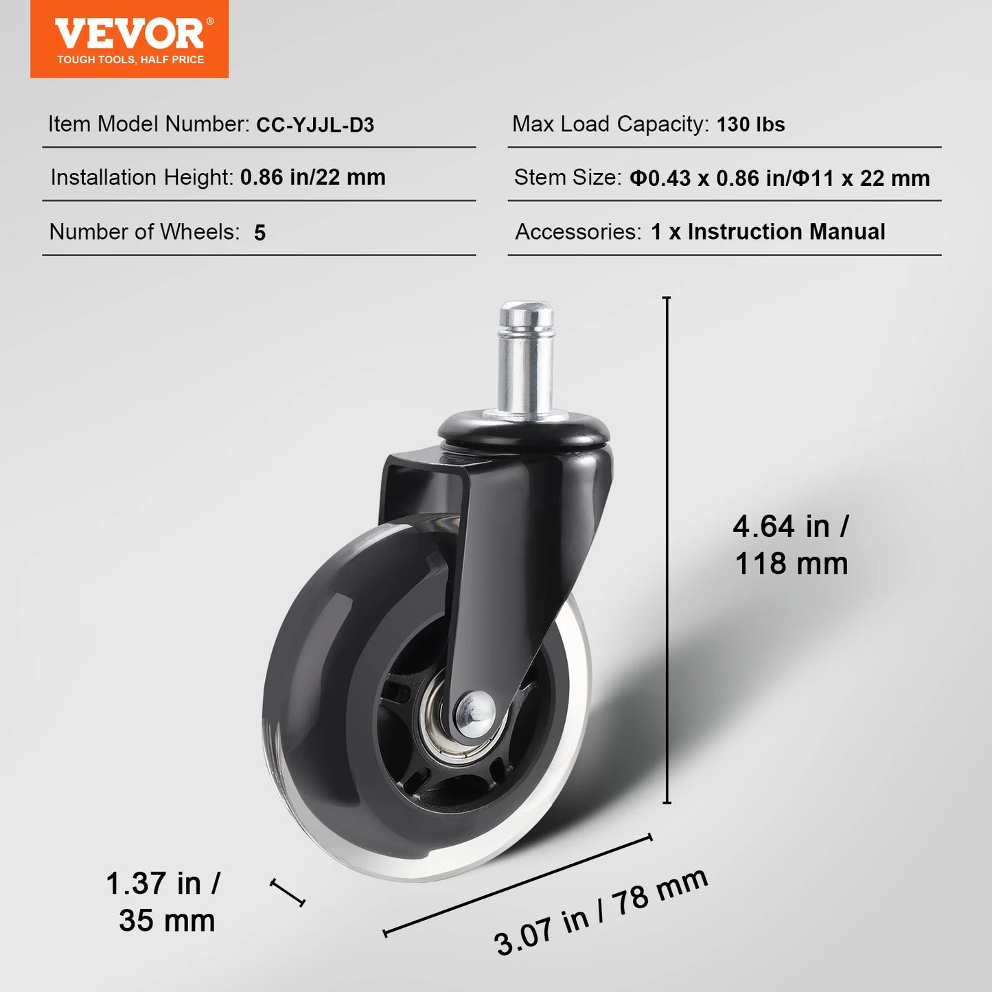 SucceBuy Office Chair Wheel Set
