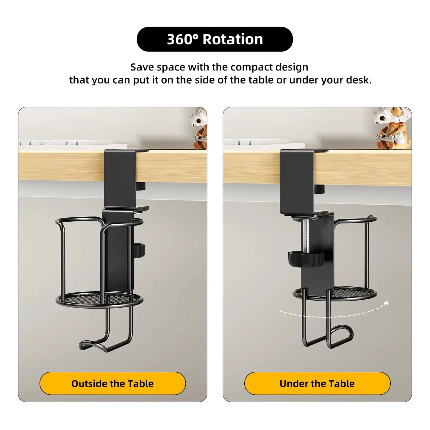 Desk Cup Holder with Headphone Hanger
