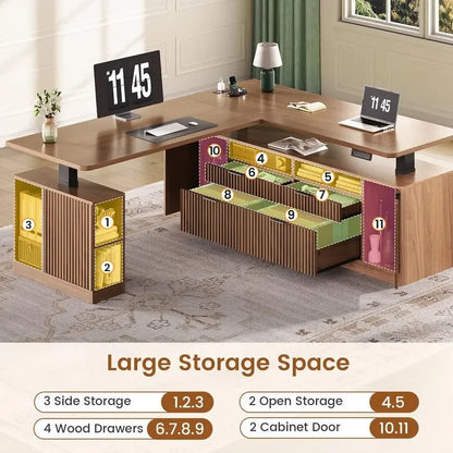 Winslet Fluted L-Shaped Desk