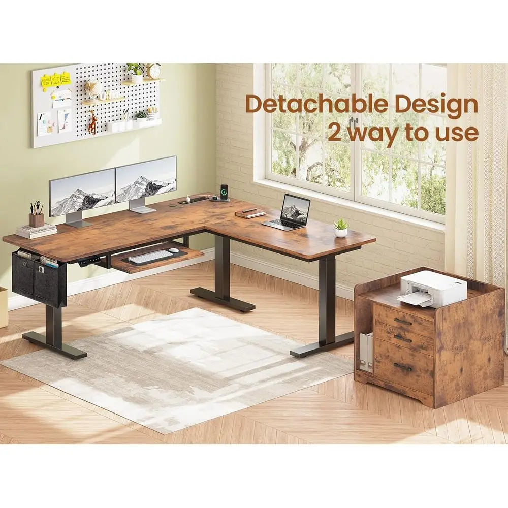 Oakhaven L-Shaped Cabinet Desk