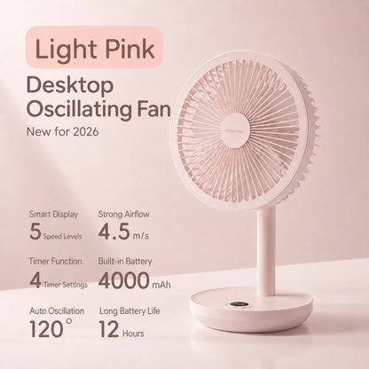 Smart Oscillating Desk Fan