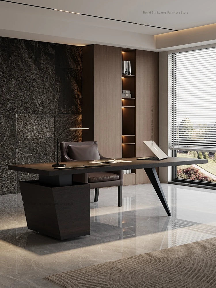 Milano Italian Minimalist Solid Wood Office Desk