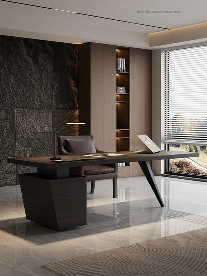 Milano Italian Minimalist Solid Wood Office Desk