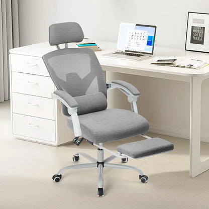 Light Grey Footrest Office Chair