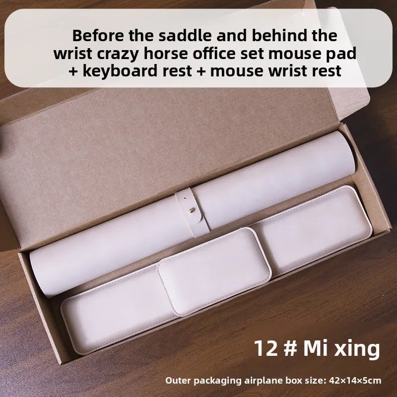 Leather Desk Pad & Wrist Rest Set