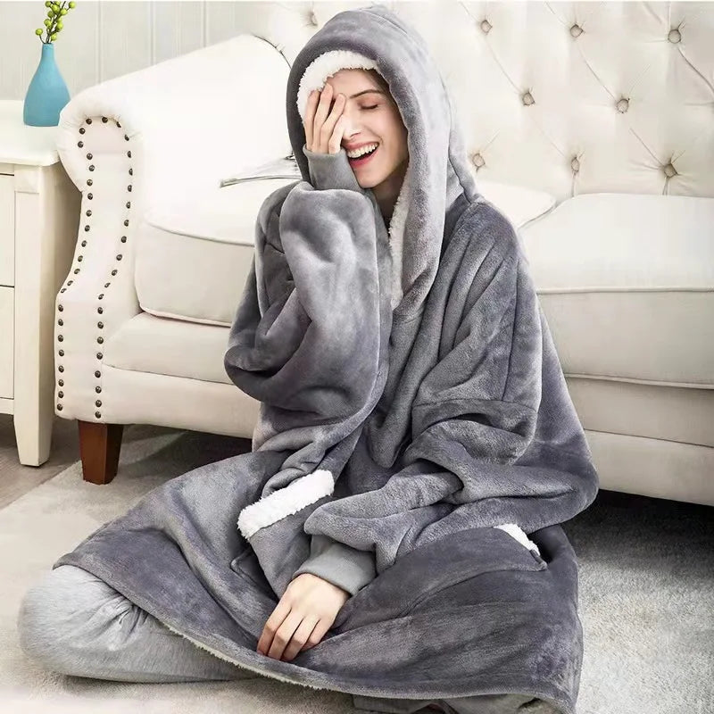 Oversized Fleece Blanket Hoodie