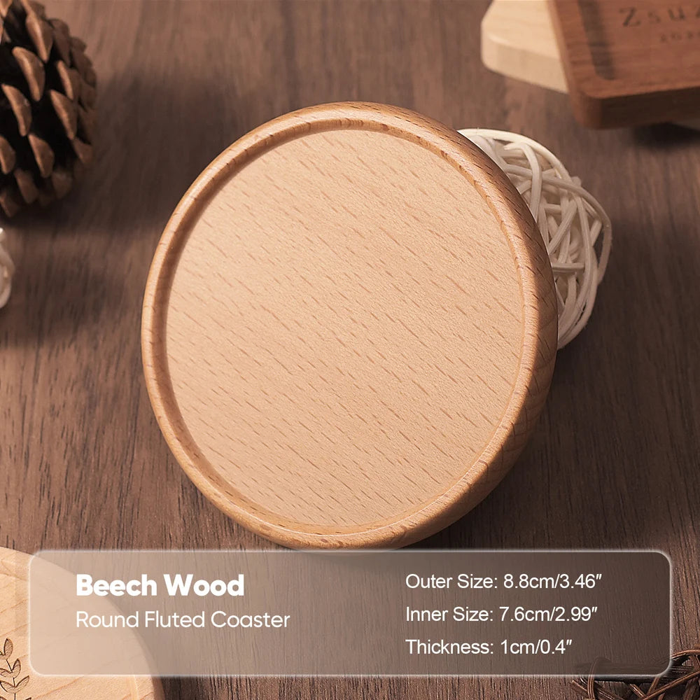 Solid Wood Round Coaster