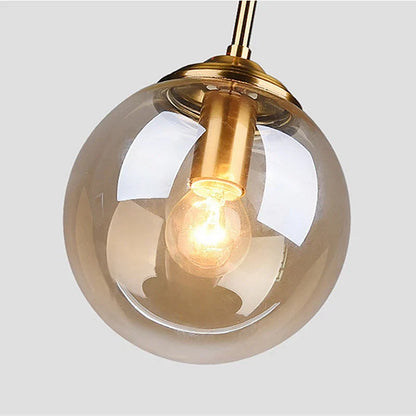 Amber, Clear & Smoke Grey Glass Pendant Light
