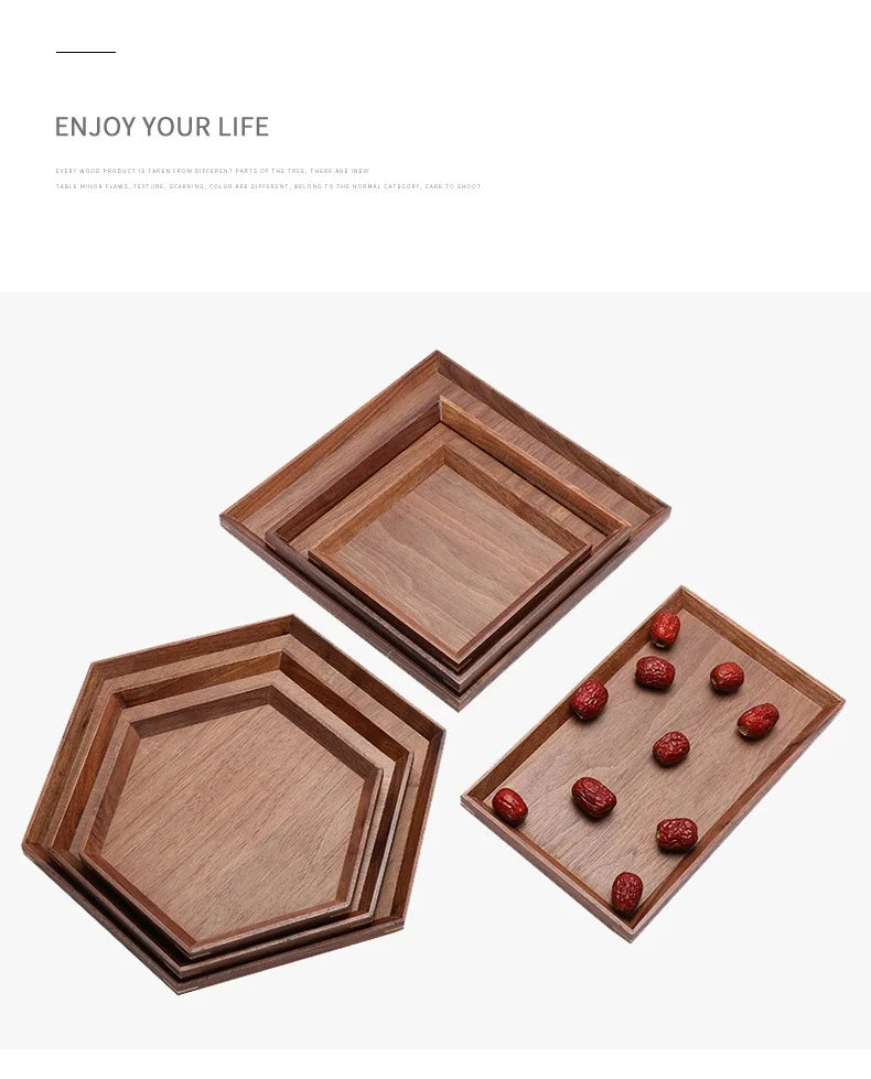Black Walnut Hexagon Fruit Tray