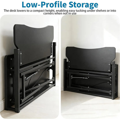 Pneumatic Standing Desk Converter with Keyboard Tray