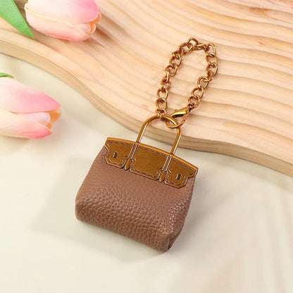 Mini Birkin-Style Bag Charm Keychain