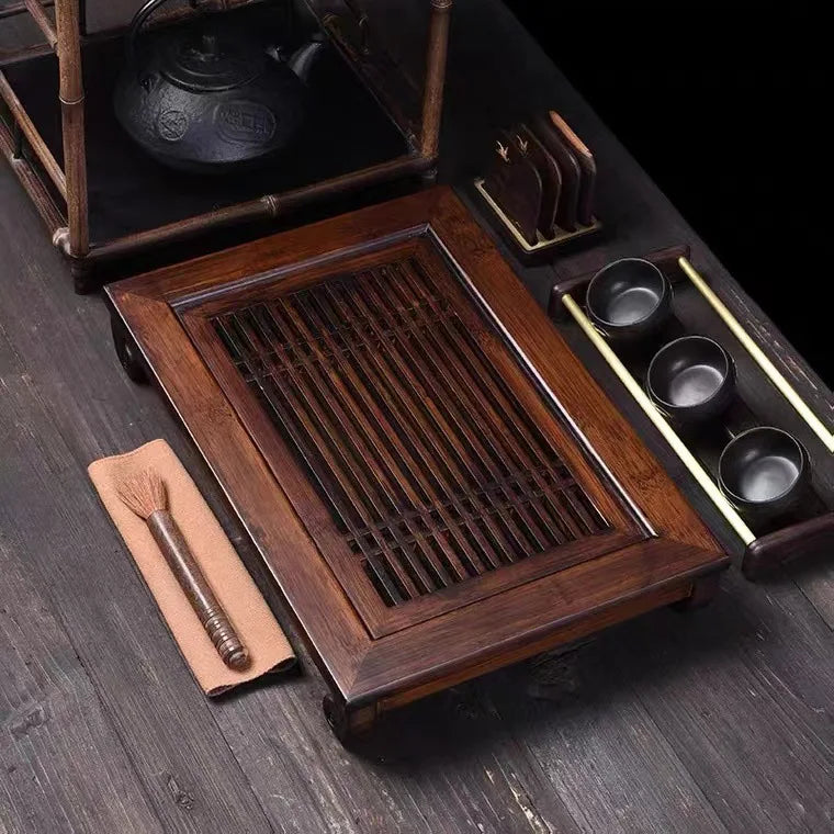 Bamboo Tea Set Storage Tray
