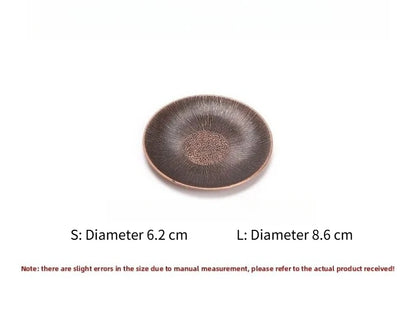 Antique Alloy Teacup Coaster Set