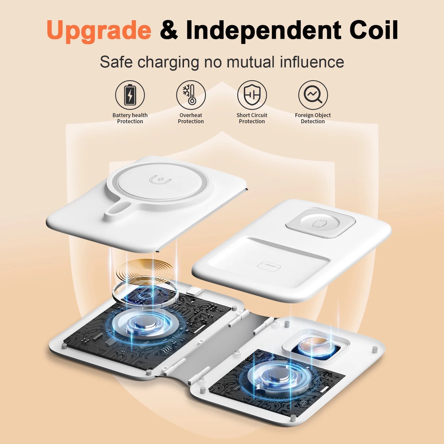 Foldable 3-in-1 Magnetic Charging Dock