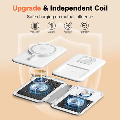 Foldable 3-in-1 Magnetic Charging Dock