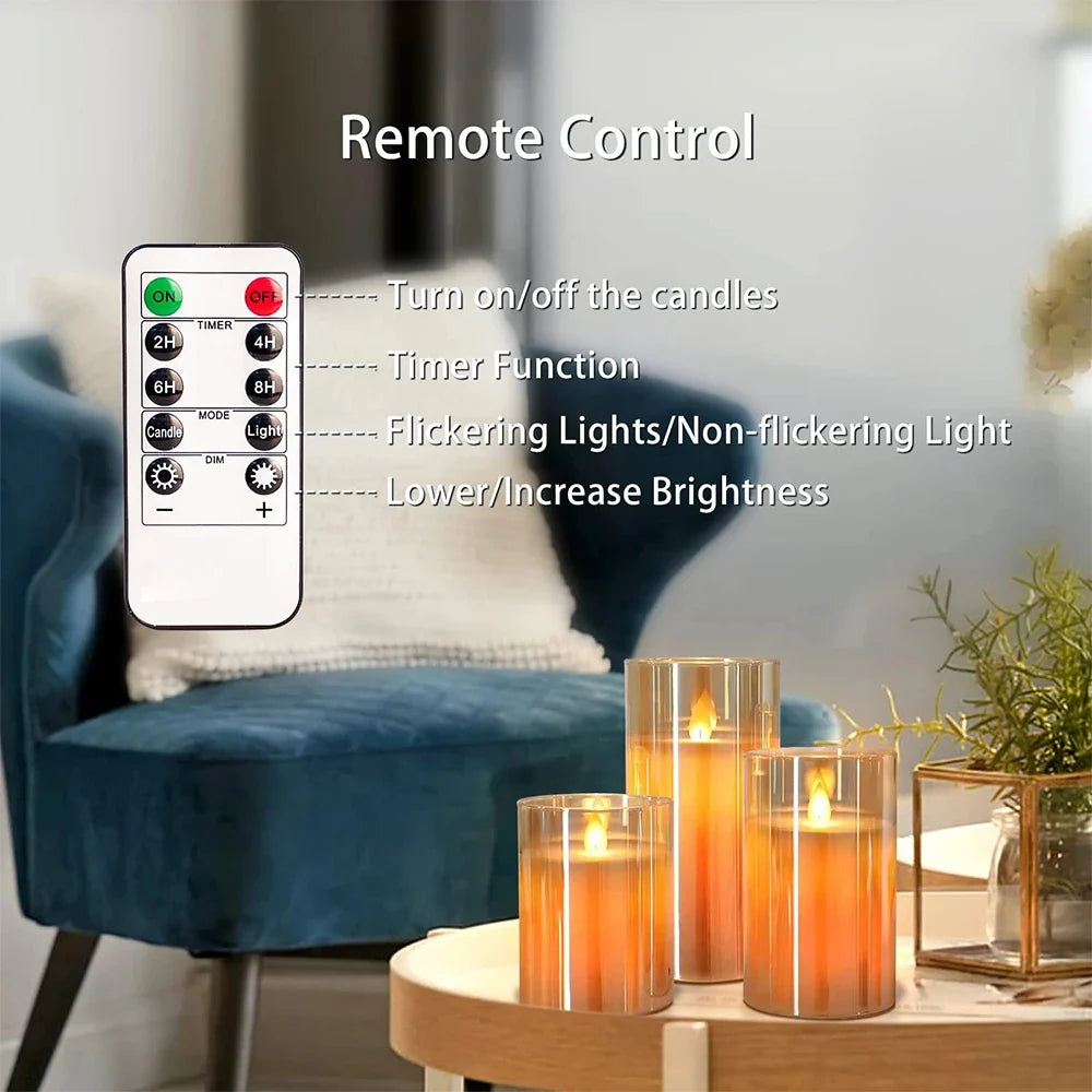 3-Pc Remote Control LED Flameless Candles