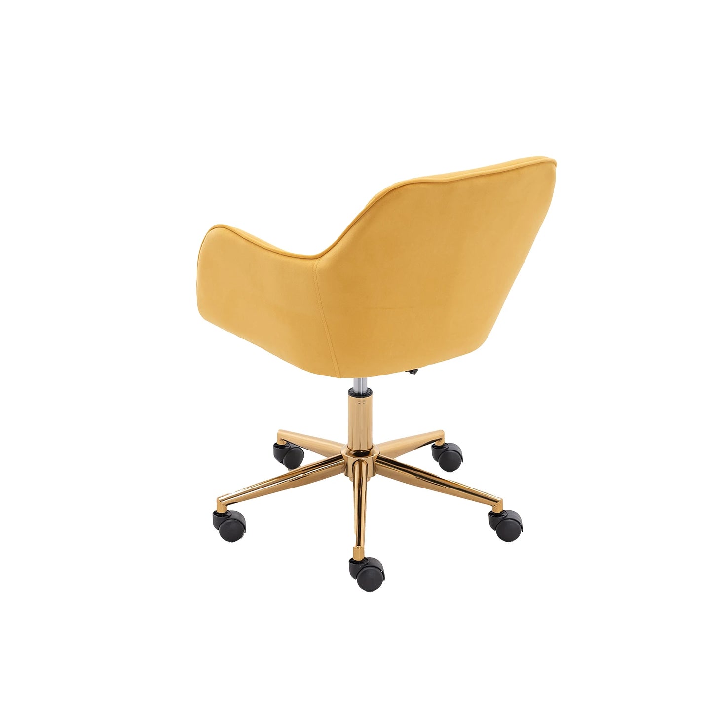 Yellow Velvet Swivel Office Chair