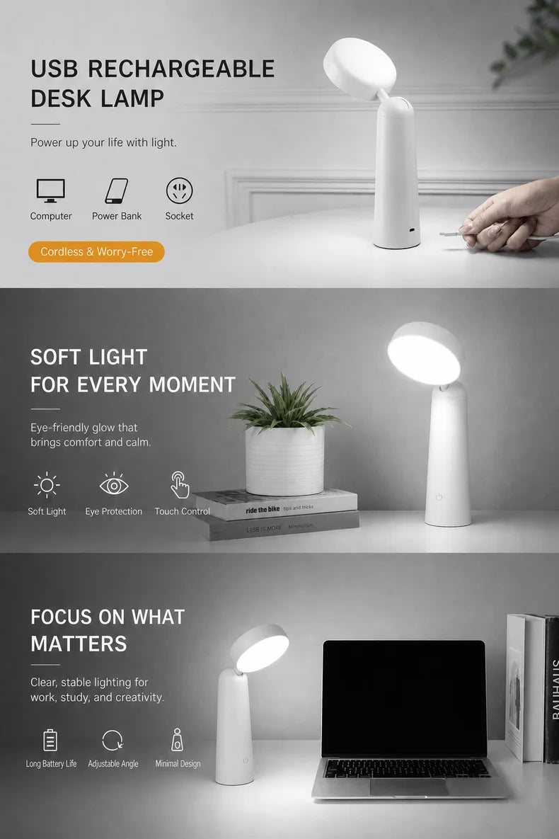 Round Head Touch Desk Lamp