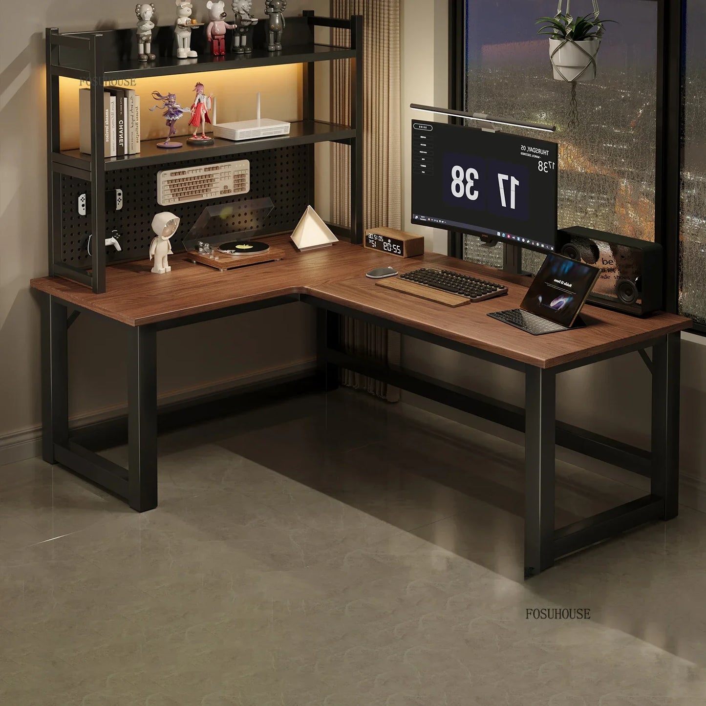 Integrated Bookshelf Writing Desk