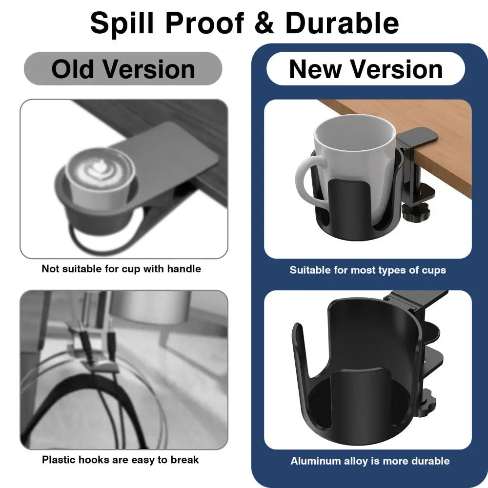 Spill-Proof Clamp Desk Cup Holder