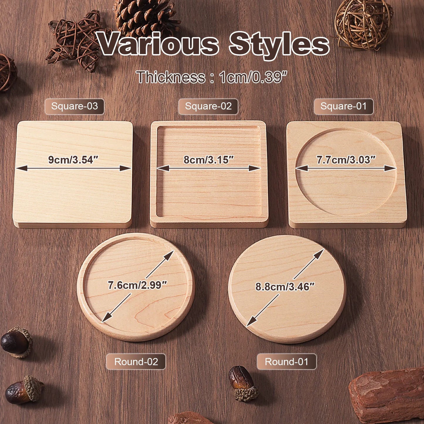 Solid Wood Round Coaster