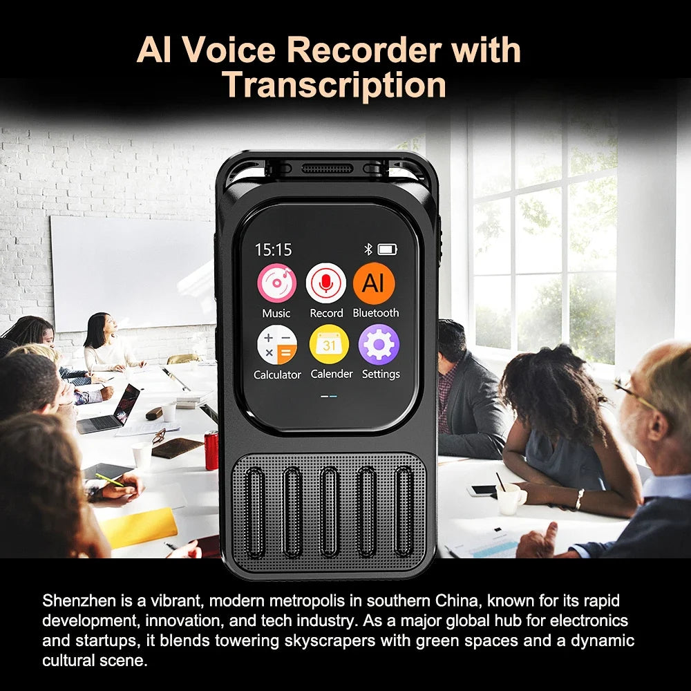 AI Recorder with Touchscreen & 79H Battery