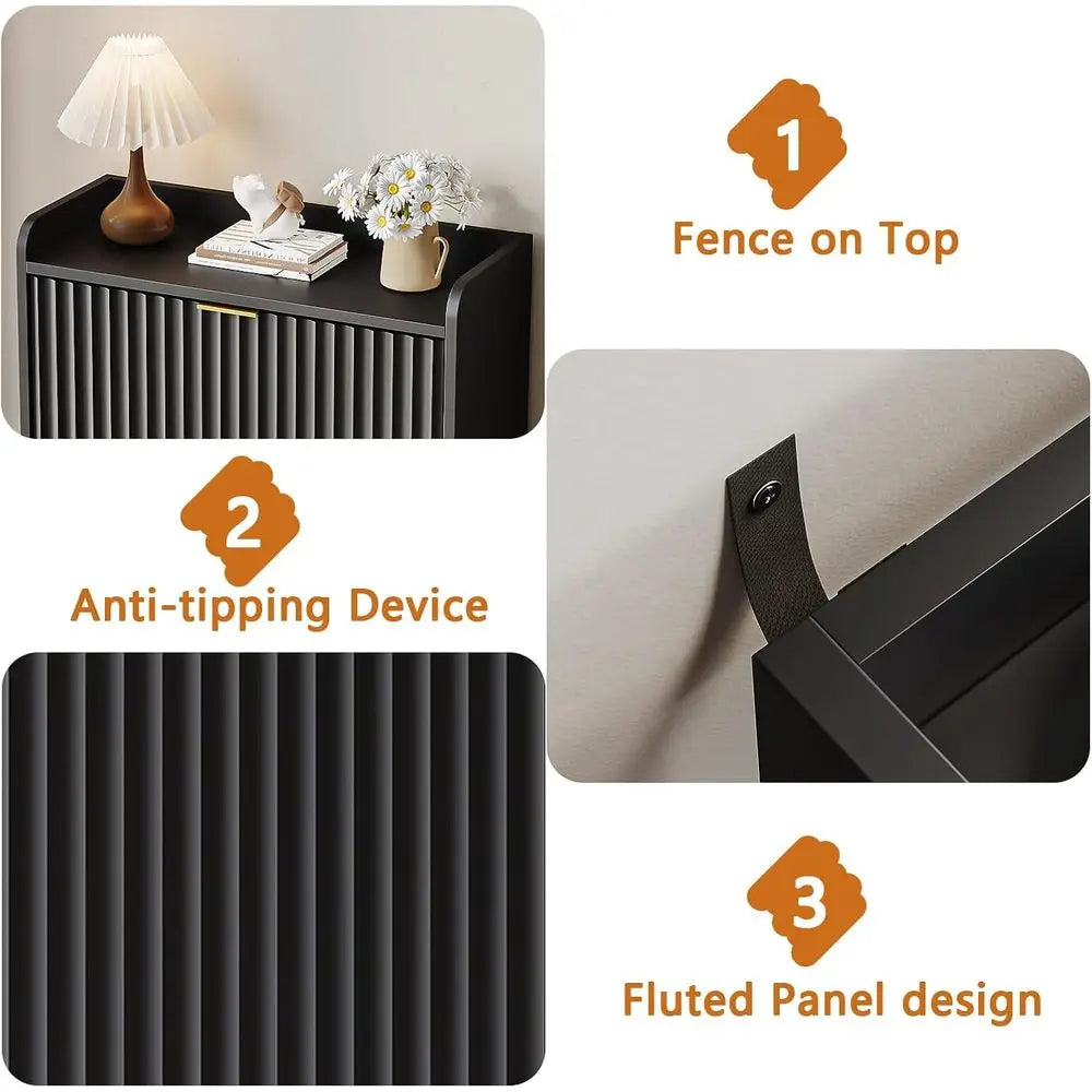 Black 3-Tier Shoe Rack