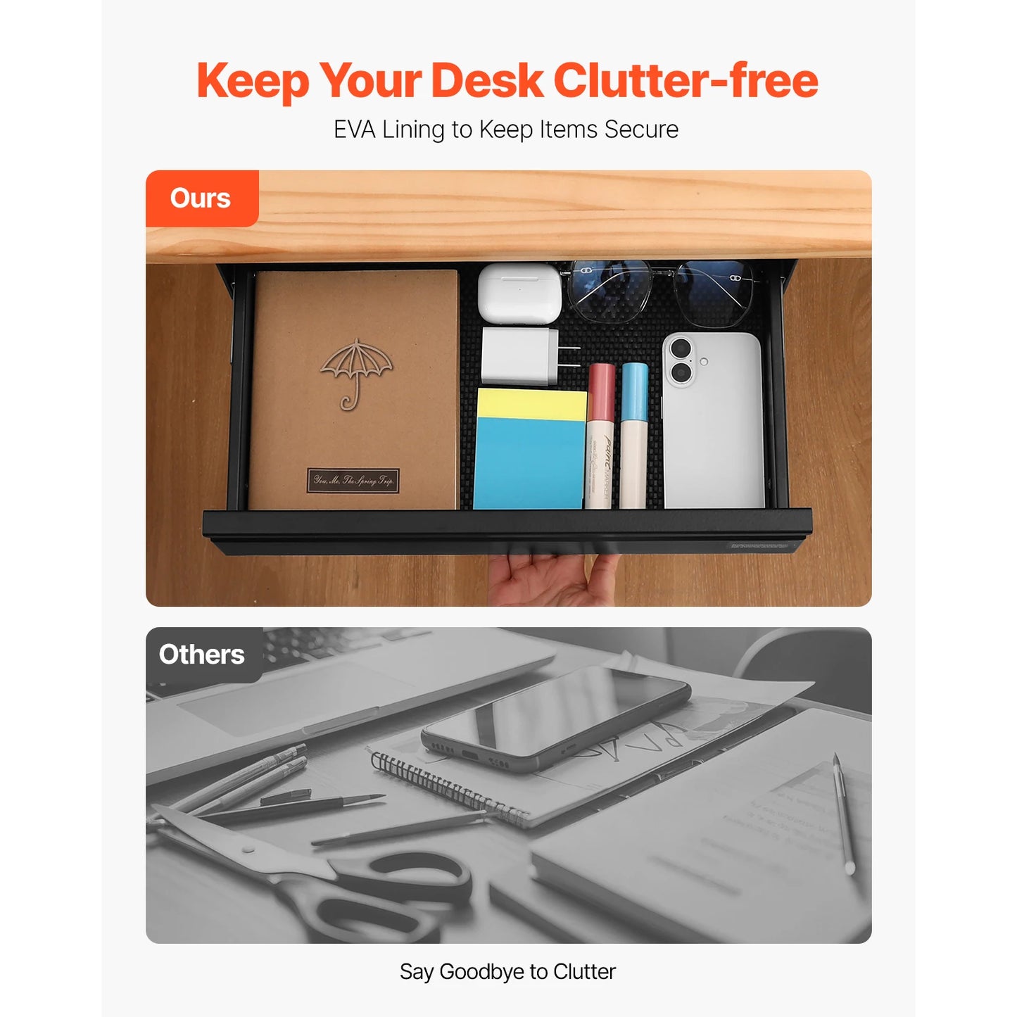 Under-Desk Slide-Out Drawer