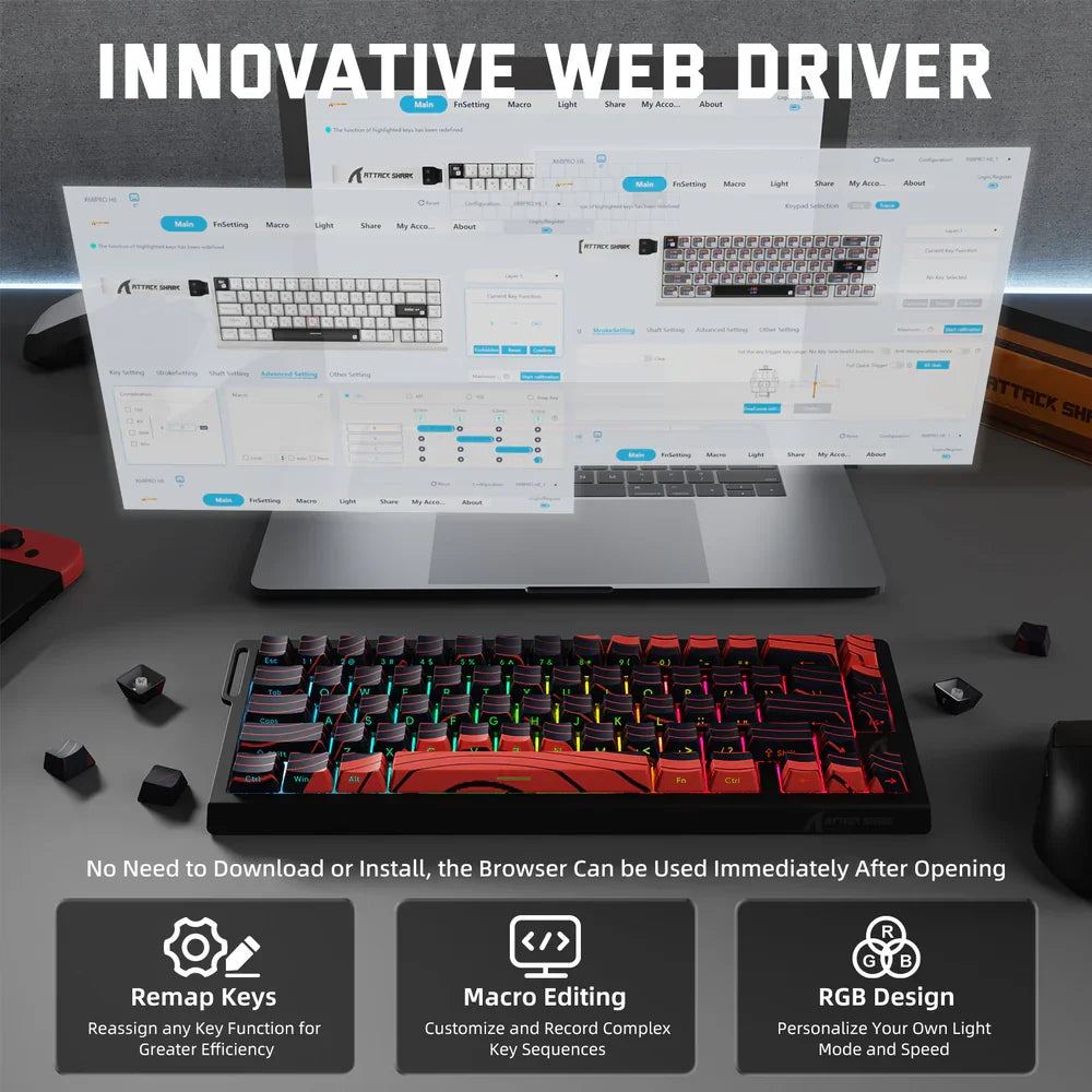 ATTACK SHARK X68PRO HE Wireless Keyboard