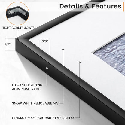 Aluminum Picture Frames Set (3-Pack)