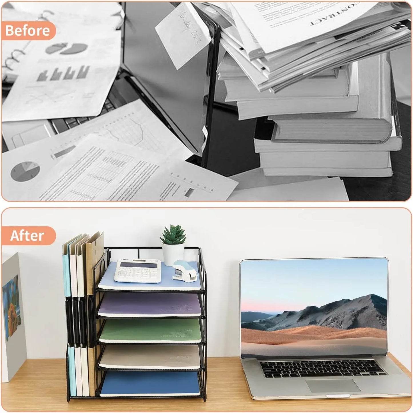 5-Tier Desktop Paper Tray Organizer