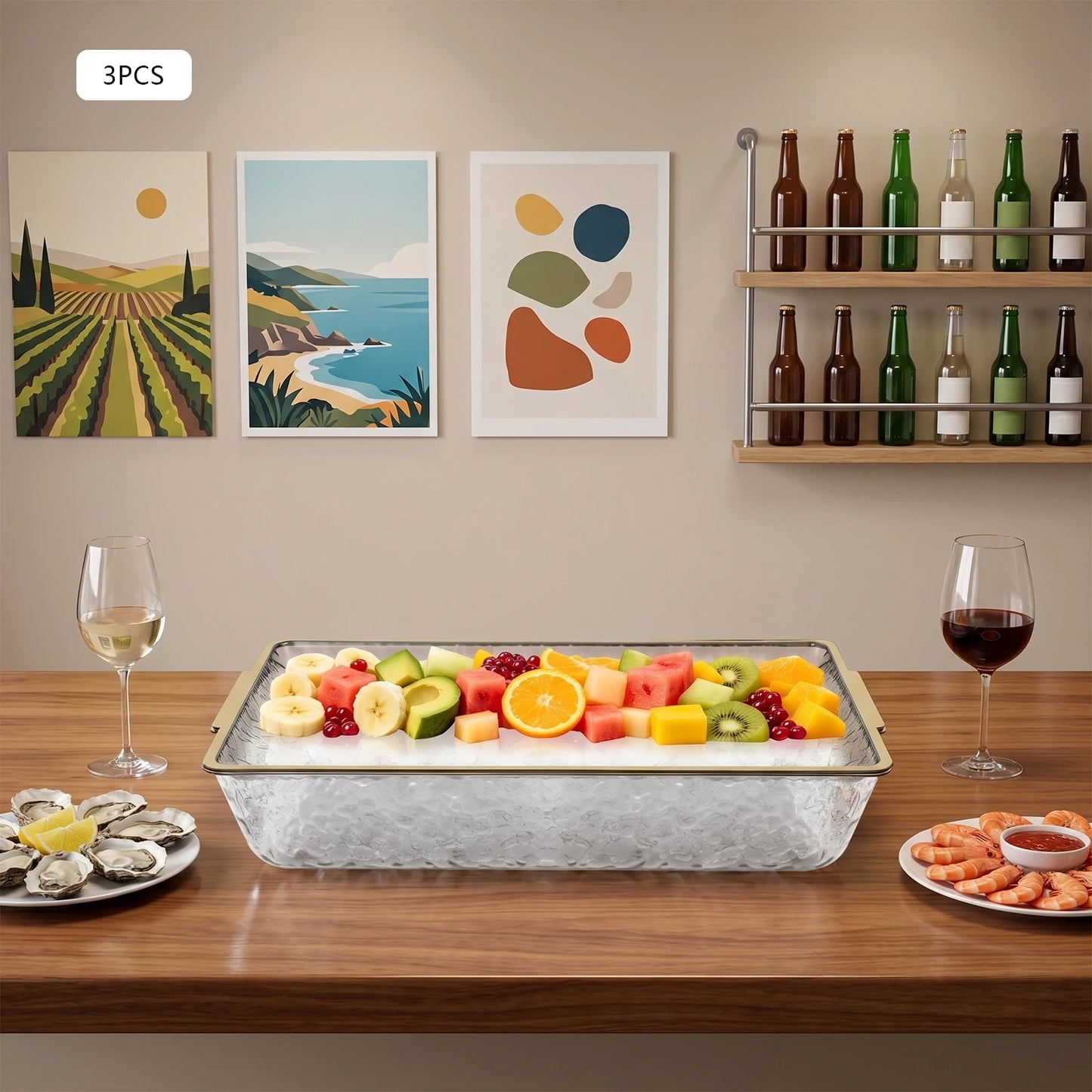 Chilled Serving Tray and Bowl Set