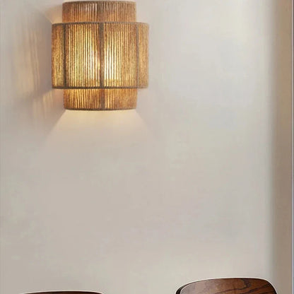 RattanGlow Handwoven Wall Sconce