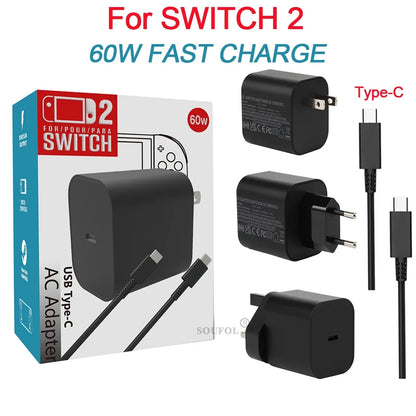 60W USB-C Fast Charger for Switch 2