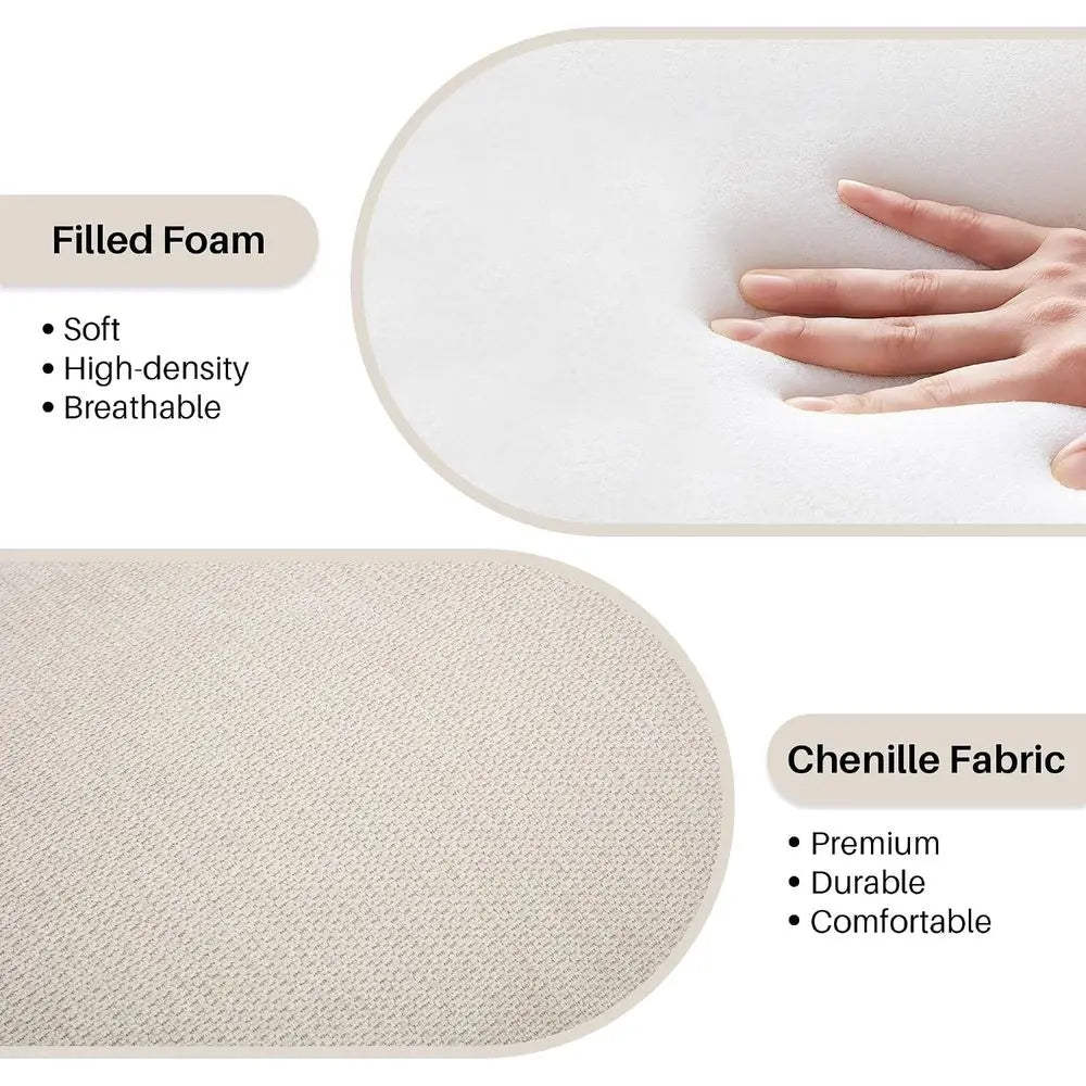 Chenille Ottoman Bench