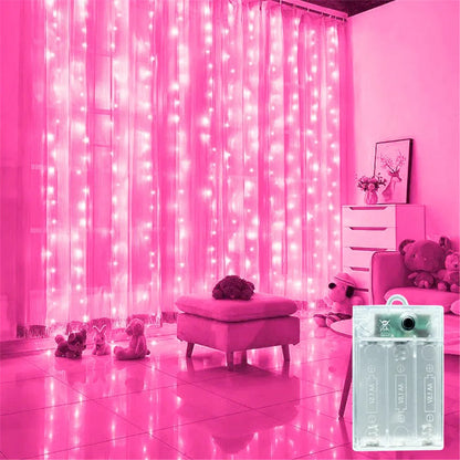 Battery LED Curtain Lights | Warm Fairy Window Garland