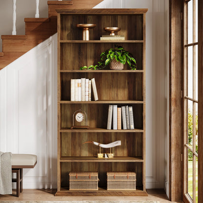 Ashcroft 6-Tier Bookcase with Adjustable Shelves & Storage Cabinet