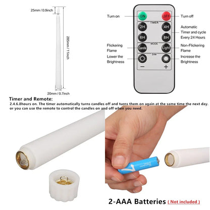 Flameless Taper Candles