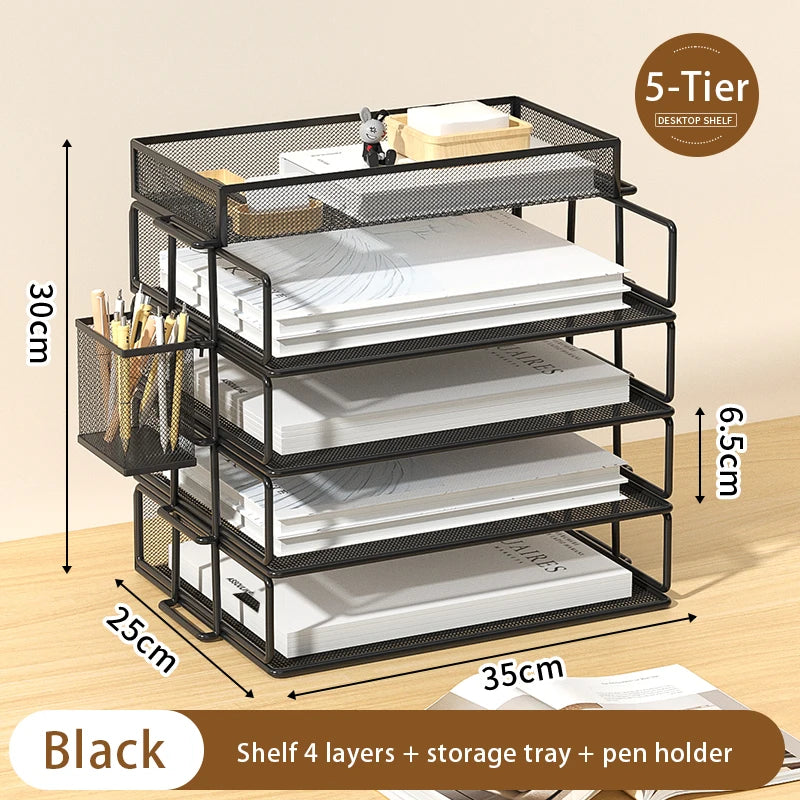 Metal Multi-Tier File Rack