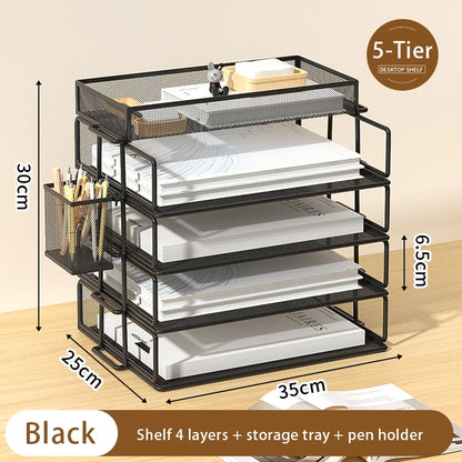 Metal Multi-Tier File Rack