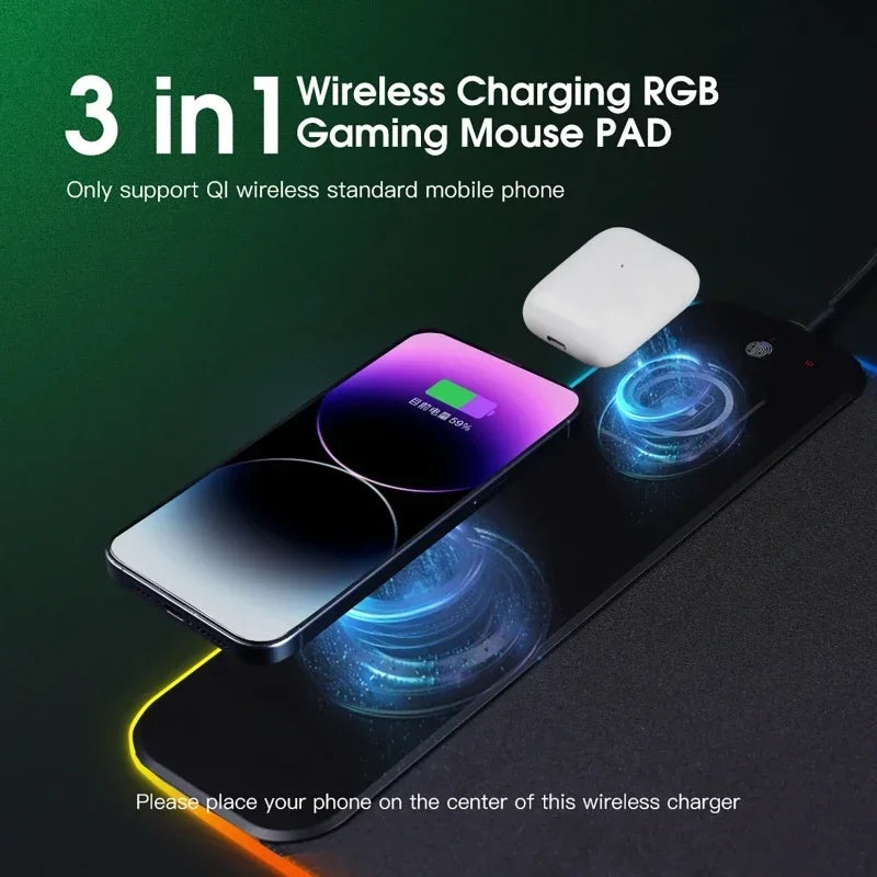 RGBCharge Wireless Keyboard Desk Pad